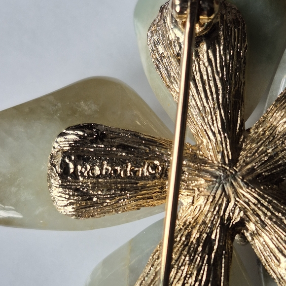 Vintage Swoboda Jade And Pearl Brooch - Picture 8 of 9